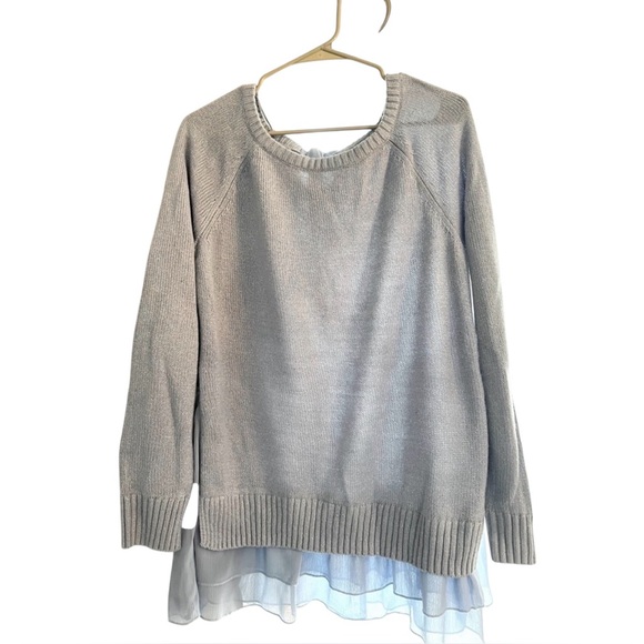 Women's Light Blue Faux Layered Sweater. NWOT. - Picture 2 of 4